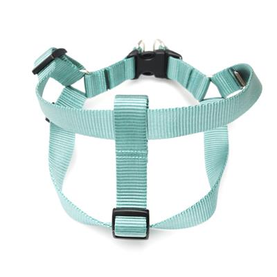 Teal Solid Nylon Webbing Dog Harness