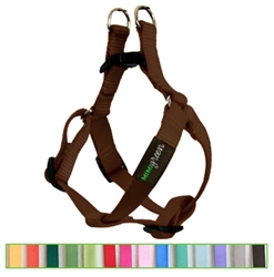 Choco Brown Solid Nylon Webbing Dog Harness