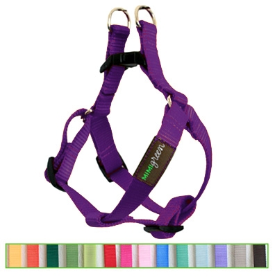 Dark Purple Solid Nylon Webbing Dog Harness