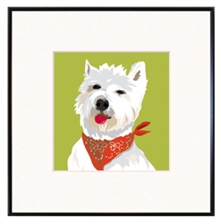Framed Print: Westie w/ Bandana