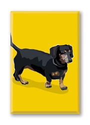 Dachshund, Black - Fridge Magnet