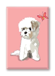 Maltese Butterfly - Fridge Magnet