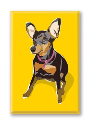 Min. Pinscher Sitting - Fridge Magnet