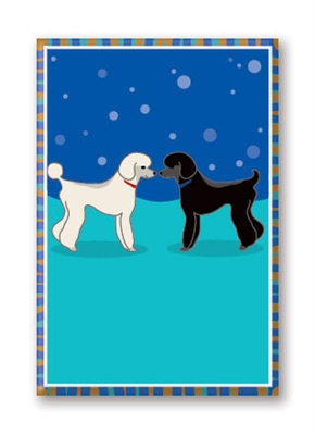 Poodles, Two in Snow - Fridge Magnet