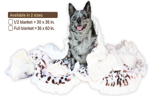 Light Leopard Blush & Cream with Wavy Cream Ruffle Trim - SleepyTime Cuddle Blanket