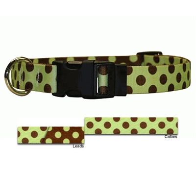 Green-Brown Polka Collection with Contrasting Lead