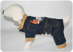 Stonewash Denim Leather Set