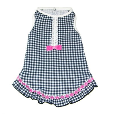 Sweetheart Tank Dress - Black/White Gingham, Pink Hearts & Bows