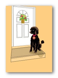 Poodle, Black & House - Fridge Magnet