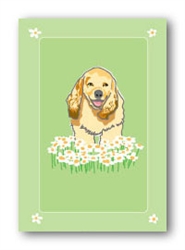 Cocker Spaniel & Daisies - Fridge Magnet