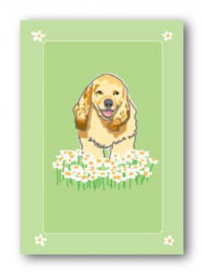 Cocker Spaniel & Daisies - Fridge Magnet