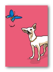 Chihuahua & Butterfly - Fridge Magnet
