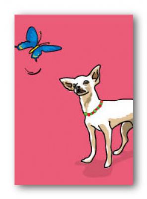 Chihuahua & Butterfly - Fridge Magnet