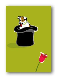 Jack Russell in Hat - Fridge Magnet