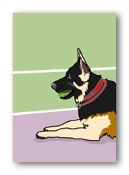 German Shepard & Ball - Fridge Magnet