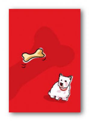 Westie & Falling Bone - Fridge Magnet