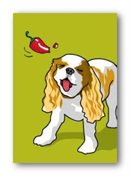 Cavalier & Red Pepper - Fridge Magnet