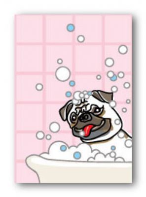 Pug Bubble Bath - Fridge Magnet