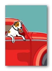 Russell in a Car - Fridge Magnet