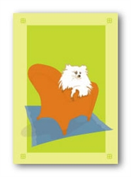 Spitz on Chair - Fridge Magnet
