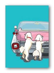 Poodles & Pink Cadillac - Fridge Magnet