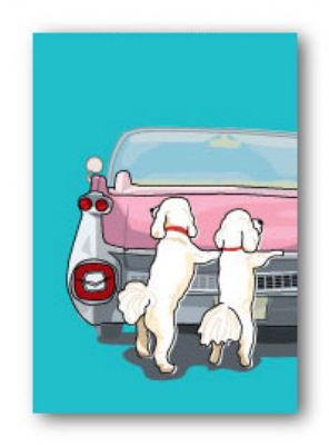 Poodles & Pink Cadillac - Fridge Magnet
