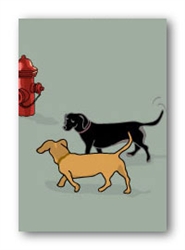 Dachshunds & Fire Hydrant - Fridge Magnet