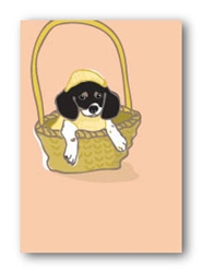 Pup in Basket - Fridge Magnet