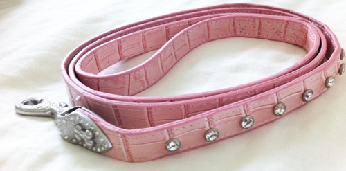 Leather Rhinestone Leash