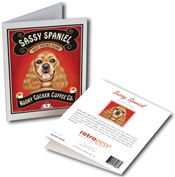 Sassy Spaniel Best Friend Blend (Cocker Spaniel) GREETING CARD - "Kooky Cocker Coffee Co."