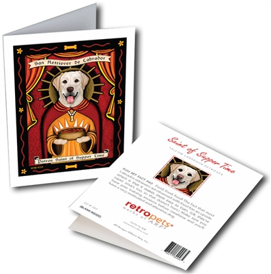 Patron Saint of Supper Time (Yellow Lab) GREETING CARD