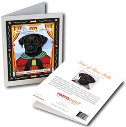 Patron Saint of Tennis Balls (Black Lab) GREETING CARD