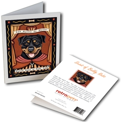 San Canine de Rottweiler (Rottweiler) GREETING CARD - Patron Saint of Belly Rubs