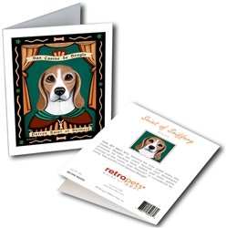 San Canine de Beagle (Beagle) GREETING CARD - Patron Saint of Sniffery