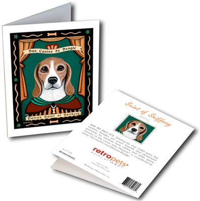 San Canine de Beagle (Beagle) GREETING CARD - Patron Saint of Sniffery