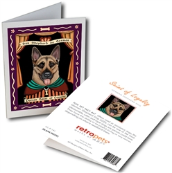 San Shepherd de German (German Shepherd) GREETING CARD - Patron Saint of Loyalty
