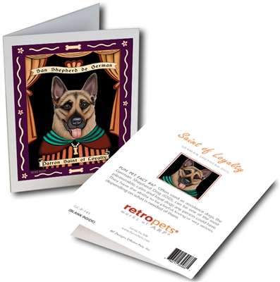 San Shepherd de German (German Shepherd) GREETING CARD - Patron Saint of Loyalty