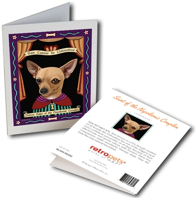 San Canine de Chihuahua (Chihuahua) GREETING CARD - Patron Saint of the Napoleonic Complex