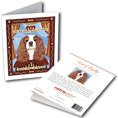 San King Charles Spaniel de Cavalier GREETING CARD - Patron Saint of Royalty
