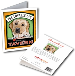 Labrador - Lovable Lab Tavern GREETING CARD - 3 Cards