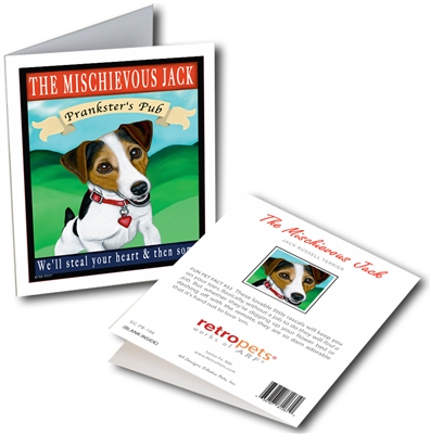 Jack Russell Terrier - Mischievous Jack Tavern GREETING CARDS - 3 Cards