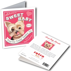 Sweet Baby GREETING CARD (Yorkshire Terrier) "Trick For Treats Cookie Co."