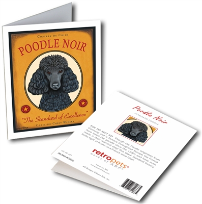 Poodle Noir GREETING CARD (Black Standard Poodle) "The Standard of Excellence"