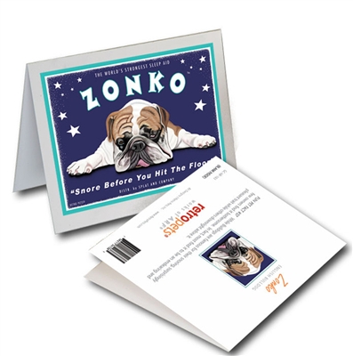 Zonko GREETING CARD (Bulldog) "Snore Before You Hit the Floor!"