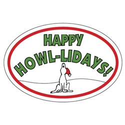 Happy Howlidays Oval Magnet Bold Font