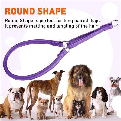 Dogline Soft Leather Round Martingale Collar
