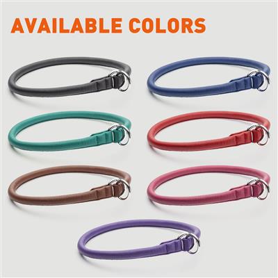 Dogline Soft Leather Round Slip (Choke) Collar