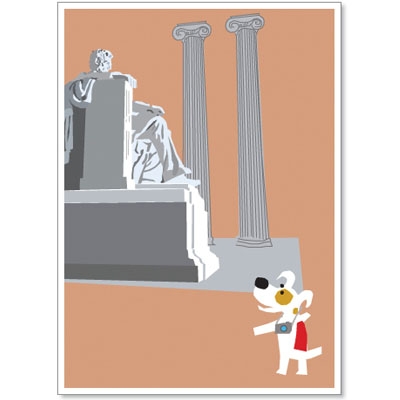 DC, Lincoln Memorial - Rocket Launch Greeting Cards