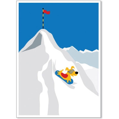 Slide Down - Rocket Launch Greeting Cards