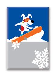 Sliding Up Snow - Fridge Magnet
